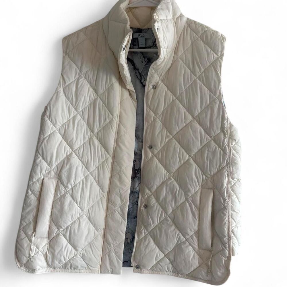 Flx Women's Cream and White Gilet